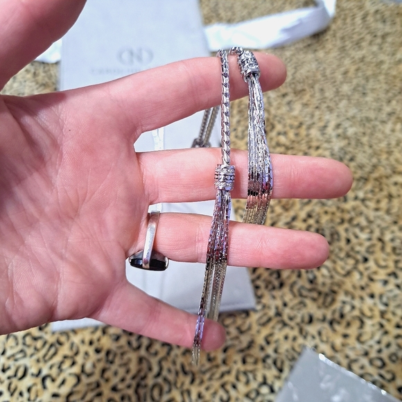 🌈CAROLINE NÉRON JEWELRY SET 2 pc. NECKLACE &EARRINGS 92.5 silver + Clear Quarts - Picture 5 of 14